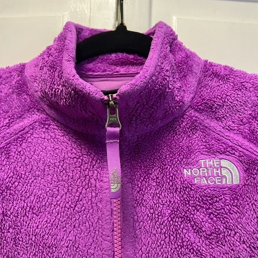The North Face Full Zip Fleece Jacket Size Girls Medium (10-12) Color Purple